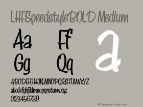 LHFSpeedstyleBOLD Version 001.000 Font Sample