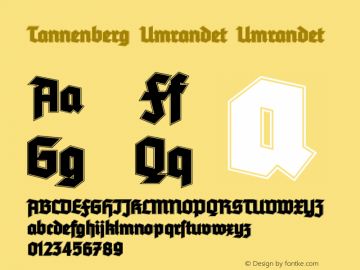 Tannenberg Umrandet Version 001.001 Font Sample