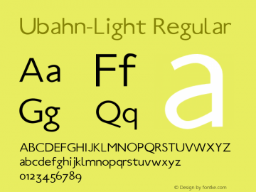Ubahn-Light Regular 1.0 2004-01-09 Font Sample