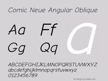 Comic Neue Angular Oblique Version 2.003 Font Sample