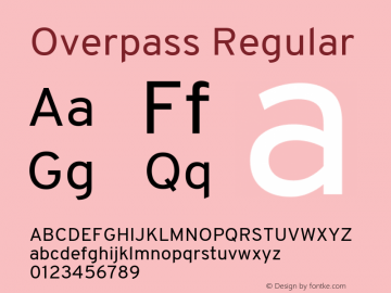 Overpass-Regular Version 3.000;DELV;Overpass Font Sample