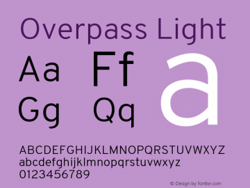 Overpass-Light Version 3.000;DELV;Overpass Font Sample