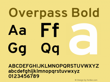Overpass Bold Version 3.000;DELV;Overpass Font Sample