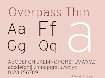 Overpass Thin Version 3.000;DELV;Overpass Font Sample
