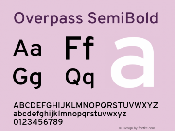 Overpass SemiBold Version 3.000;DELV;Overpass Font Sample