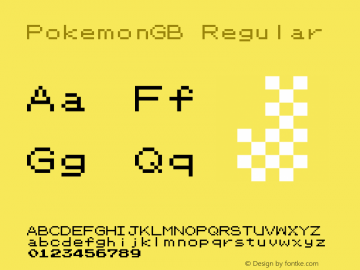 PokemonGB Regular Version 1.500;PS 001.500;hotconv 1.0.88;makeotf.lib2.5.64775图片样张