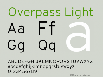 Overpass Light Version 3.000;DELV;Overpass Font Sample