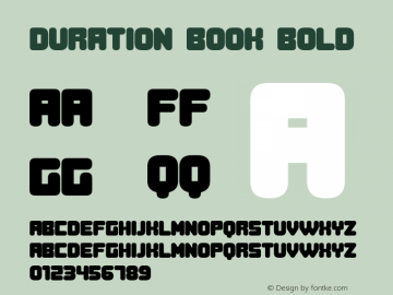 Duration Book Bold Version 1.000 Font Sample