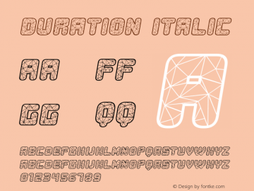 Duration Italic Version 1.000 Font Sample