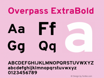 Overpass ExtraBold Version 3.000;DELV;Overpass Font Sample