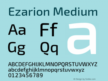 Ezarion Medium Version 1.001;PS 001.001;hotconv 1.0.70;makeotf.lib2.5.58329; ttfautohint (v1.8.1)图片样张