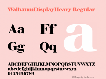 WalbaumDisplayHeavy Regular 1.0 Tue Nov 07 14:36:18 1995 Font Sample