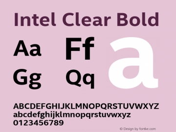 Intel Clear Bold Version 2.100 Font Sample