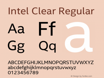 Intel Clear Version 2.100 Font Sample