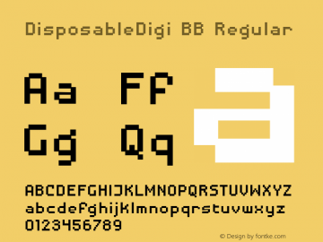 DisposableDigi BB Version 1.000 Font Sample
