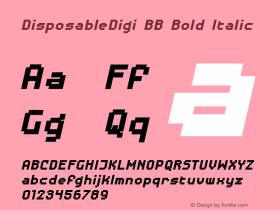 DisposableDigi BB Bold Italic Version 1.000图片样张