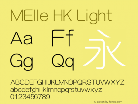 MElle HK Light  Font Sample