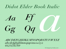 DidotElder-BookIta Version 2.000 Font Sample