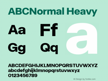 ABC Normal Heavy Version 1.000 Font Sample