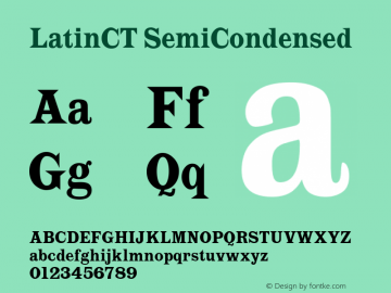 LatinCT-SemiCondensed Version 3.000 Font Sample