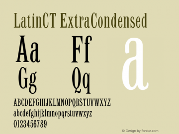 LatinCT-ExtraCondensed Version 3.000 Font Sample