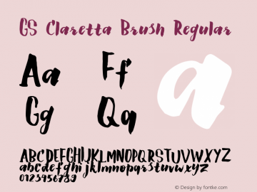 GS Claretta Brush Version 1.002;Fontself Maker 2.3.4 Font Sample