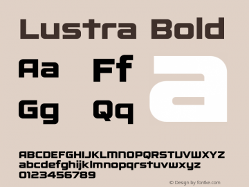 Lustra Bold Version 1.000 Font Sample