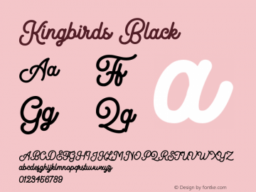 Kingbirds-Black 1.000 Font Sample