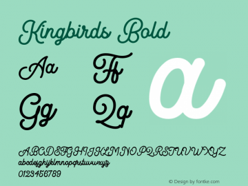 Kingbirds-Bold 1.000 Font Sample