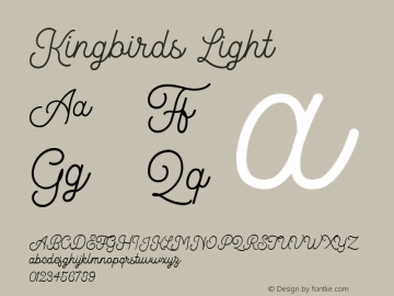 Kingbirds-Light 1.000 Font Sample