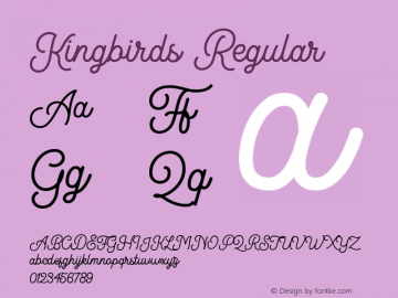 Kingbirds-Regular Version 1.000 Font Sample