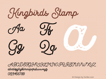 Kingbirds-Stamp 1.000 Font Sample