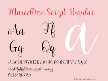 Marcellina Script Version 1.000图片样张