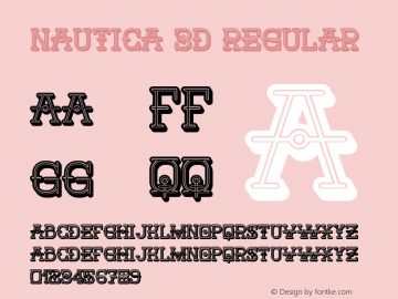 Nautica 3D Regular Version 1.000 Font Sample