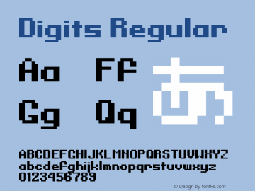 Digits Regular Version 1.0 Font Sample