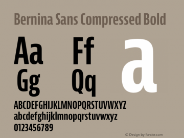 BerninaSans-CompressedBold Version 1.001图片样张