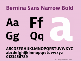 BerninaSans-NarrowBold Version 1.001 Font Sample