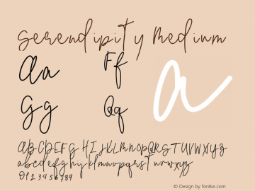 Serendipity Version 001.000 Font Sample