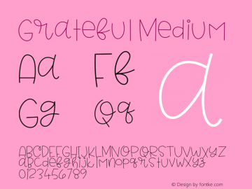 Grateful Version 001.000 Font Sample