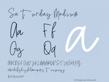 Saturday Version 001.000 Font Sample