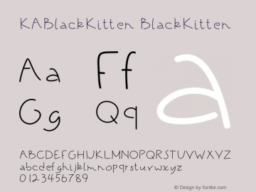 KABlackKitten Version 001.000 Font Sample