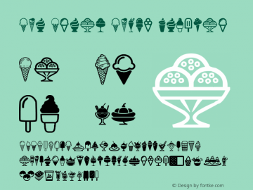 Ice Cream Icons Version 1.00;May 10, 2018;FontCreator 11.0.0.2388 64-bit图片样张