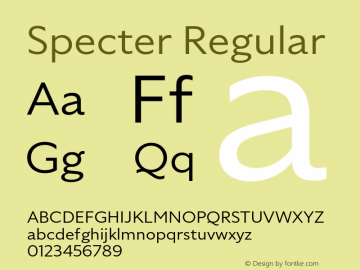 Specter-Regular Version 1.5 | wf-rip DC20180520 Font Sample