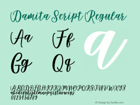 DamitaScript 1.000 Font Sample