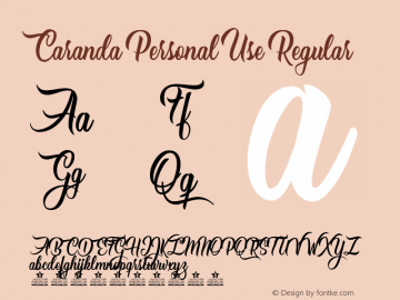 Caranda Personal Use Version 1.000 Font Sample