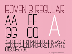 BOVEN 3 Version 1.00;July 5, 2018;FontCreator 11.5.0.2427 64-bit Font Sample