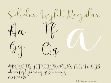 Solidar Light Version 1.000 Font Sample
