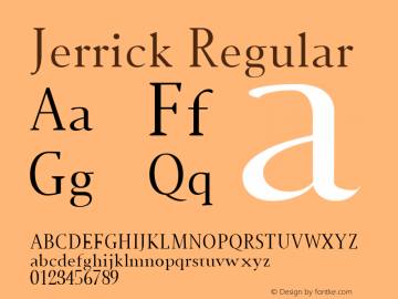 Jerrick Regular Version 1.0 Font Sample