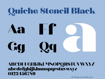 QuicheStencil-Black Version 1.000;PS 001.000;hotconv 1.0.88;makeotf.lib2.5.64775图片样张