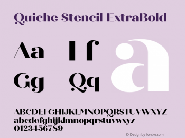 Quiche Stencil ExtraBold Version 1.000;PS 001.000;hotconv 1.0.88;makeotf.lib2.5.64775图片样张